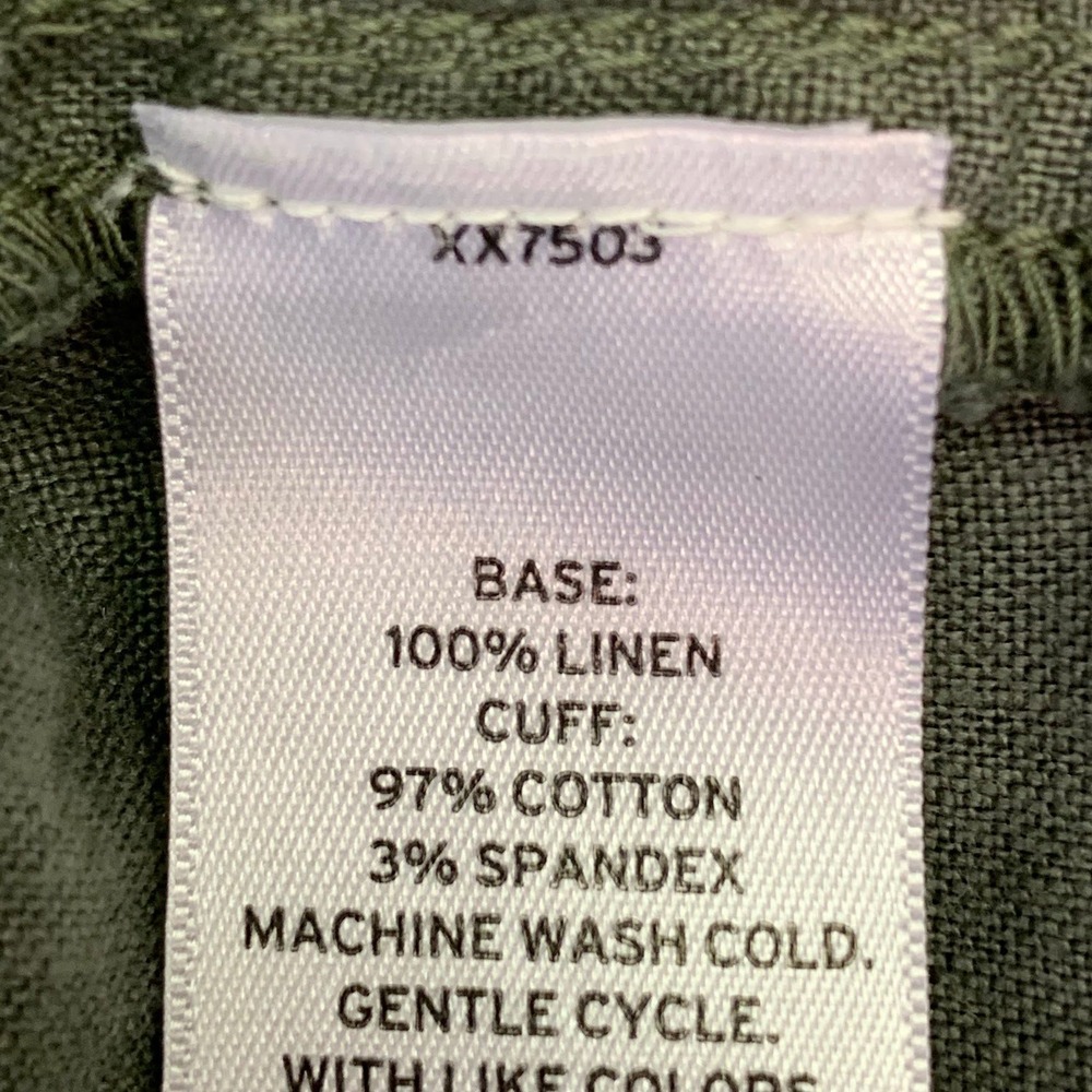 Caslon Womens Olive Green 100% Linen Blend Drawstring‎ Jogger Pants Size L - Picture 9 of 13